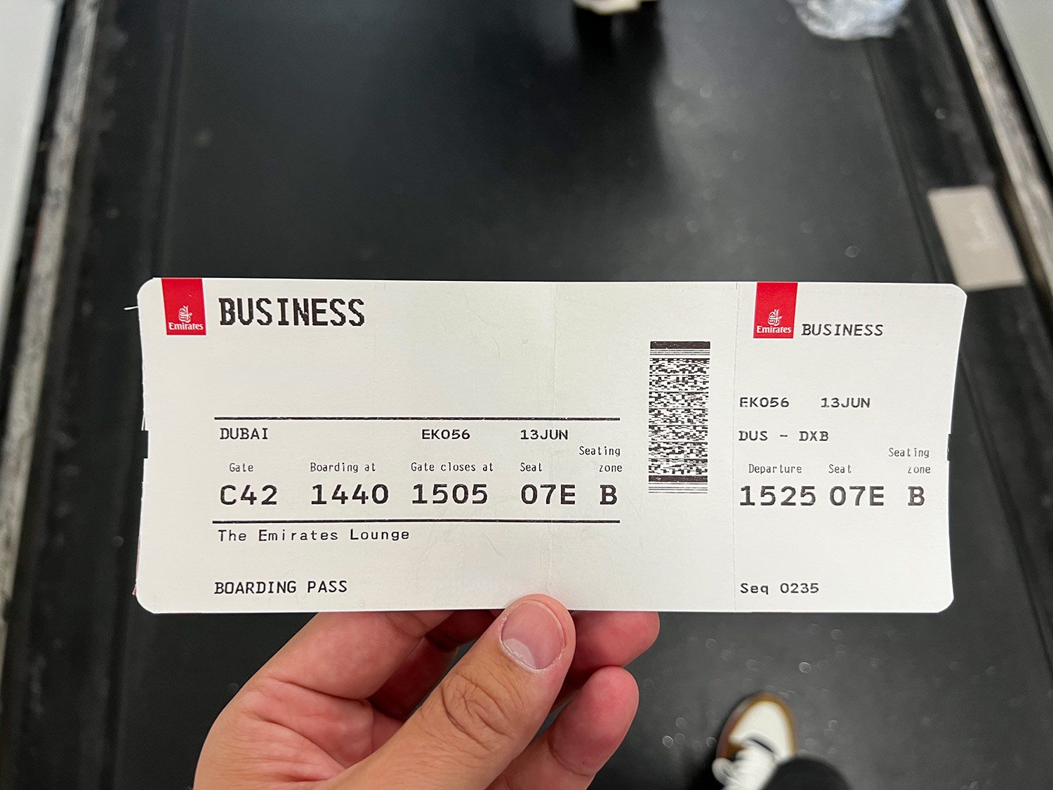 Emirates Business Class Ticket A380