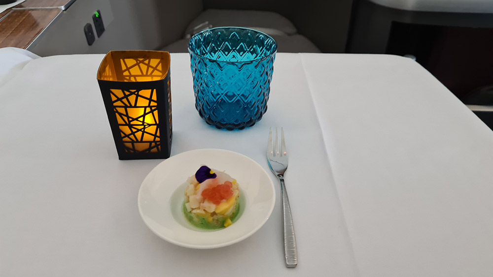 Appetizer in der Qatar Airways First Class