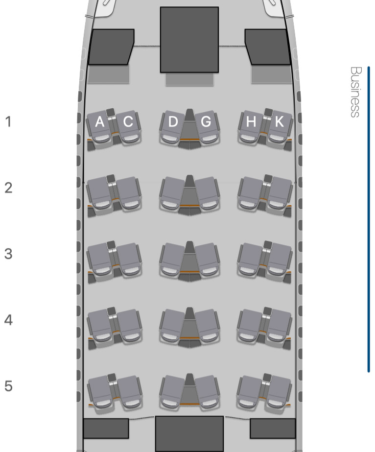 Sitzplan EW Business Class 2-2-2