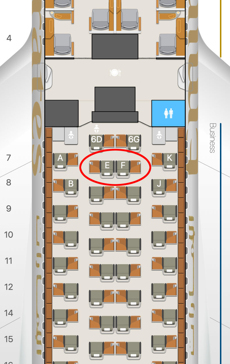 Emirates Business Class A380 - Sitzplan