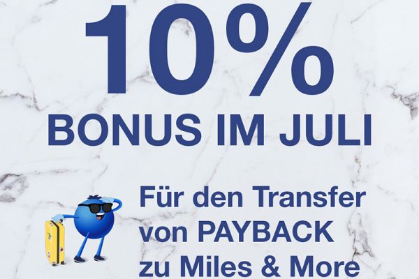 10% Transferbonus zu Miles & More im Juli 2026